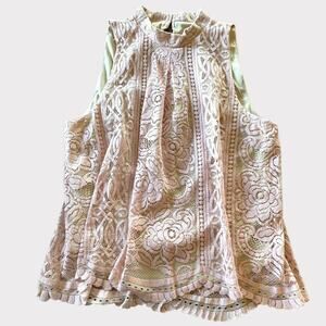 Love Fire (S) Pink Lace Floral Top